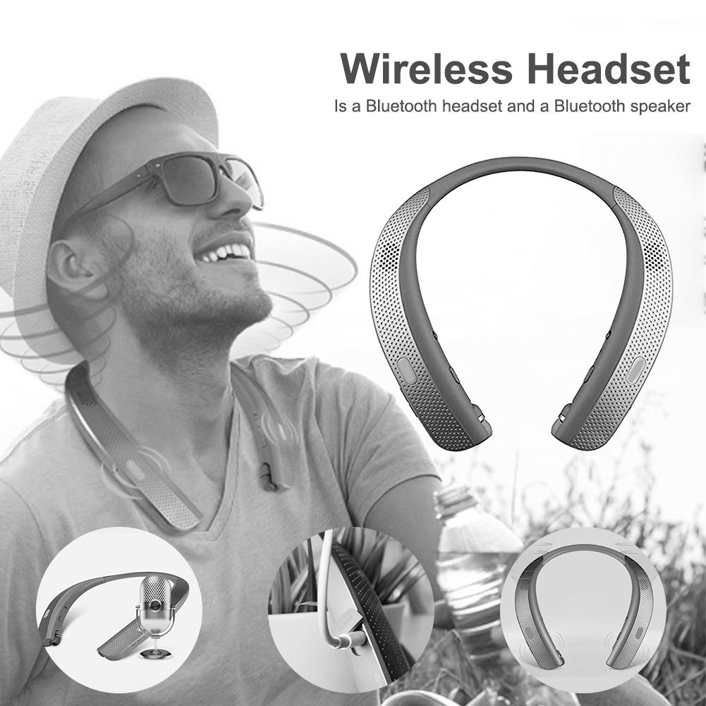 Neckband Bluetooth Headphones Lightweight Hi-Fi Stereo Wireless Headset Earphone Sweatproof Foldable Headphone With HD Mic