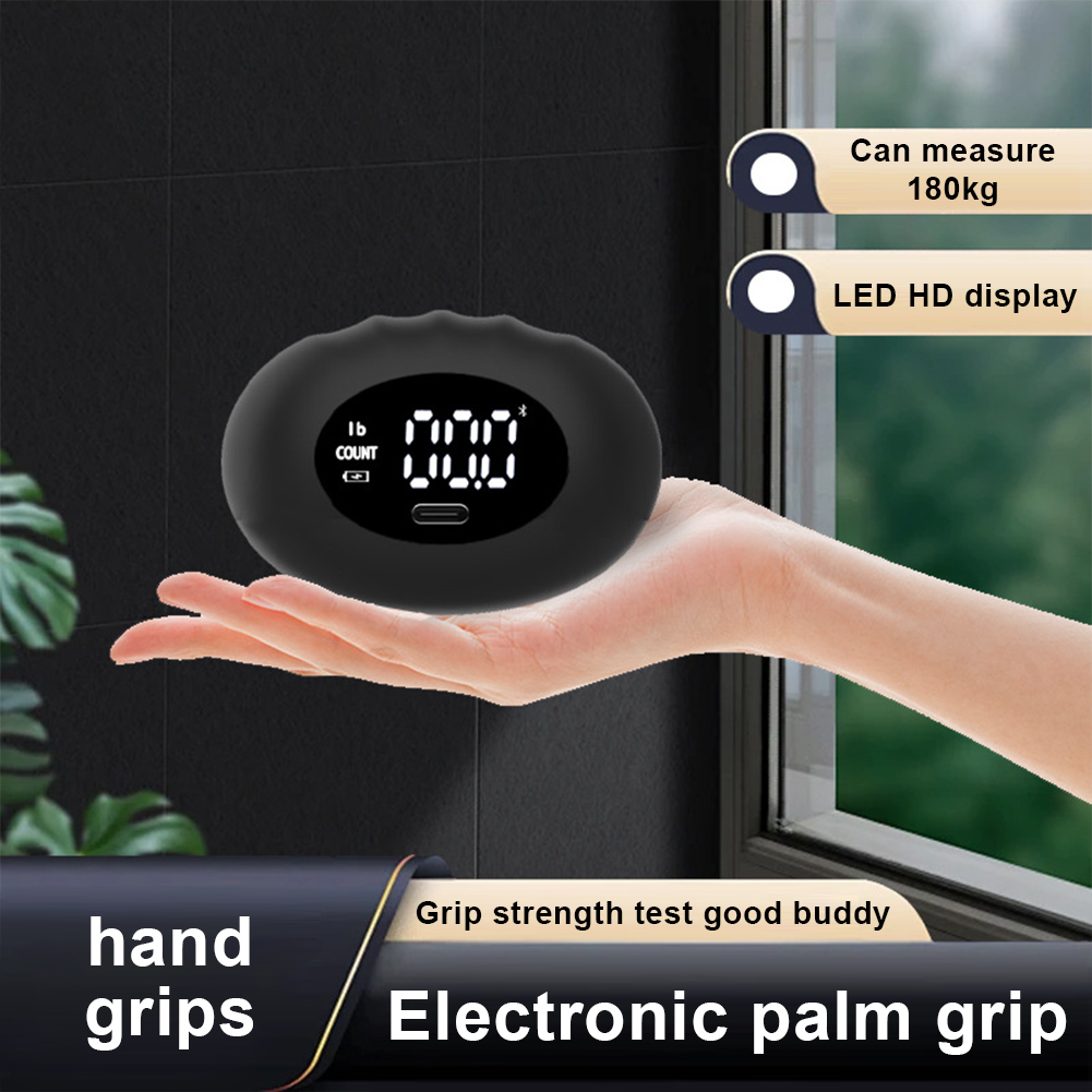 Grip Strength Tester Oplaadbare digitale gripsterkte Trainer Siliconen handgreepversterker 396.8Lbs voor krachttraining