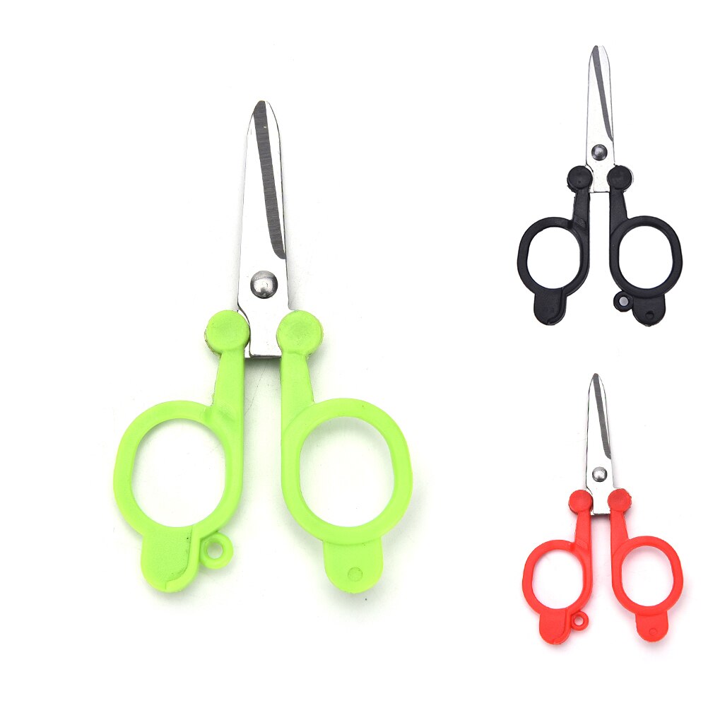 Hilo de costura Multicolor para bordar tijeras pequeñas plegables de acero inoxidable, tijeras elegantes útiles, cortauñas, ZMONH