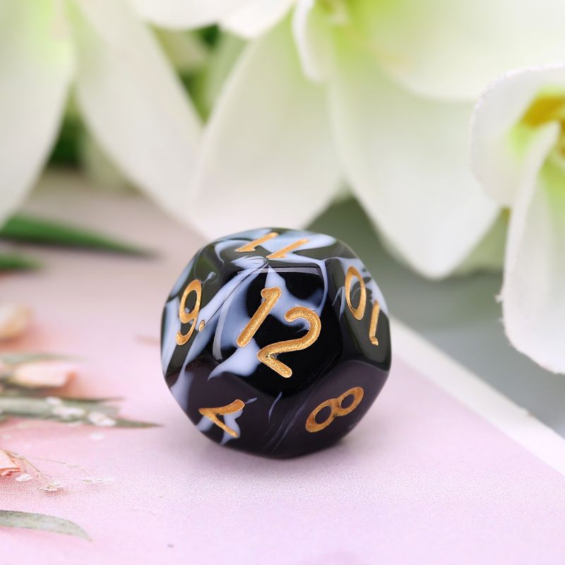 7 Pz/impostato Acrilico Dadi Nero Bianco Dadi Digitali D4 D6 D8 D10 D12 D20 Dics di Intrattenimento Strumenti di Giocattoli per Adulti