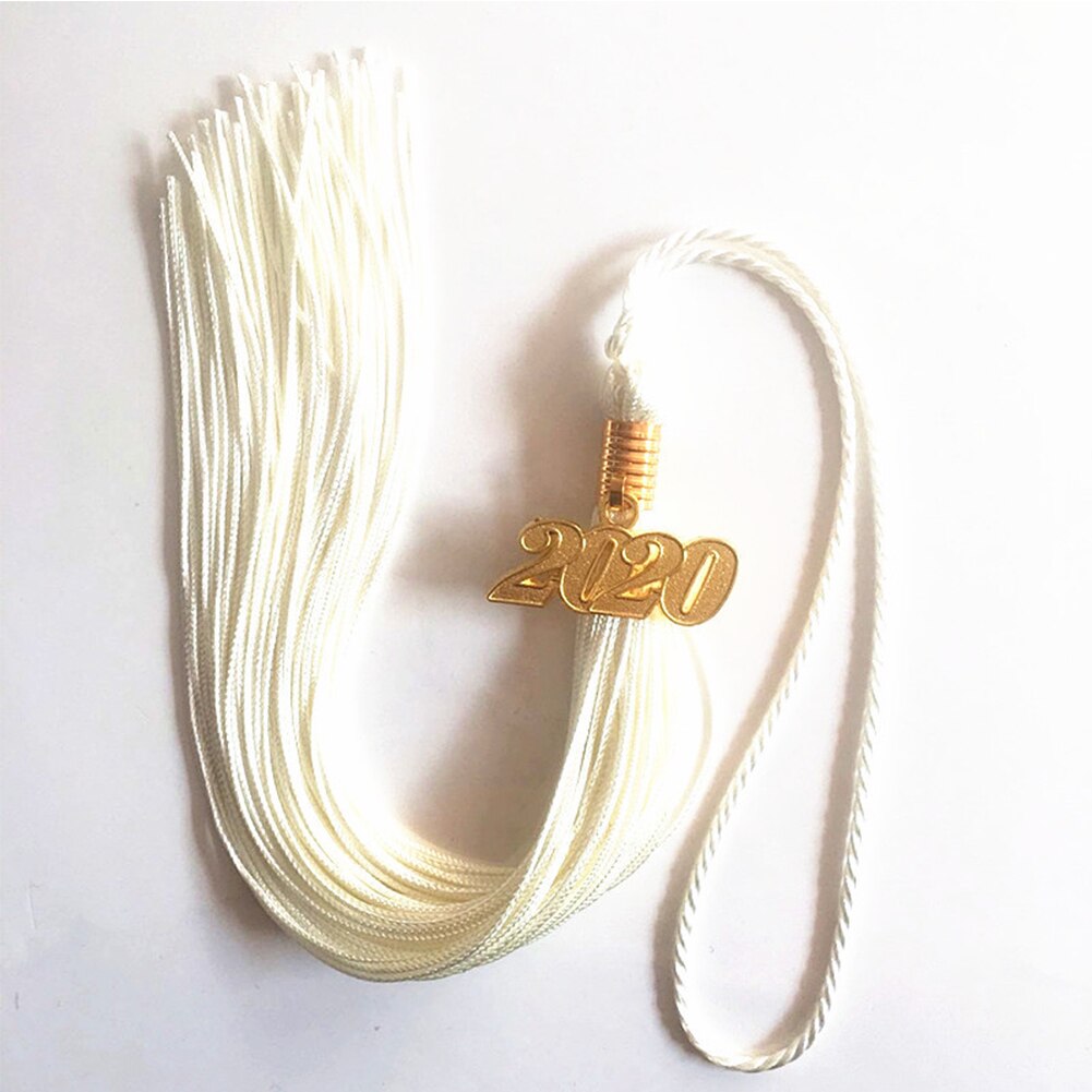 Frange avec charme vêtements Graduation chapeau gland artisanat fabrication académique accessoires couture bricolage décoration cérémonies fête: WHITE
