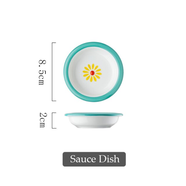 Keramische Diner Borden Kommen Set Leuke Bloem En Perzik Patroon Huishouden Enkele Grote Servies Vajilla Тарелки Для Еды: A3