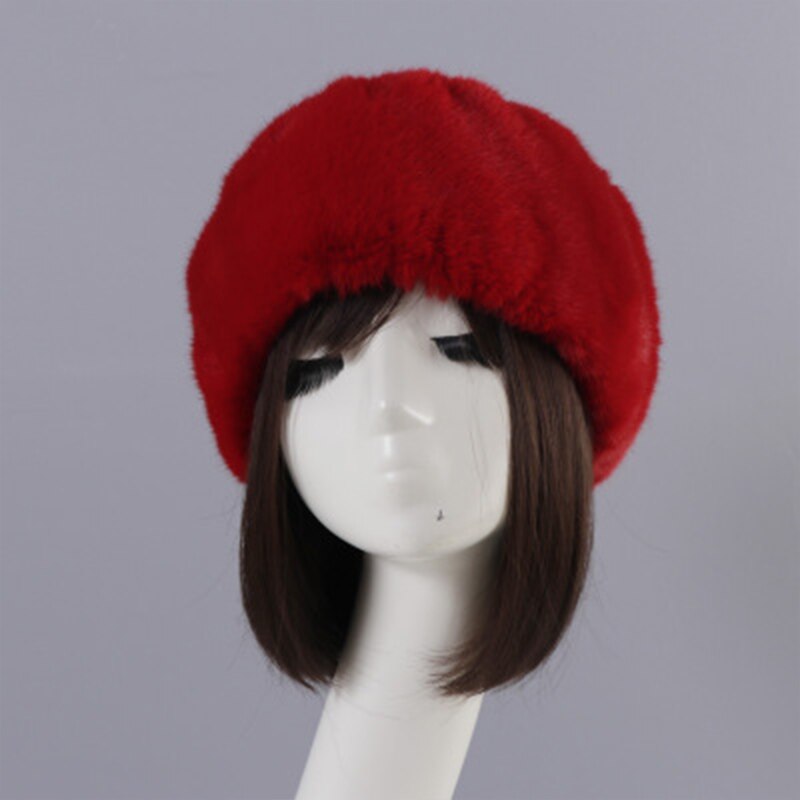 Femmes hiver fausse fourrure plus casquette russe pour les filles de épais moelleux vide haut russe casquette automne oreillette en plein air Ski chapeaux: 10