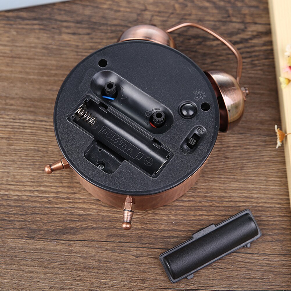 3 Inch Classical Alarm Clock Vintage Retro Silent Pointer Clocks Loud Alarm Clock with Dual Bell Night Light Bedside Bedroom