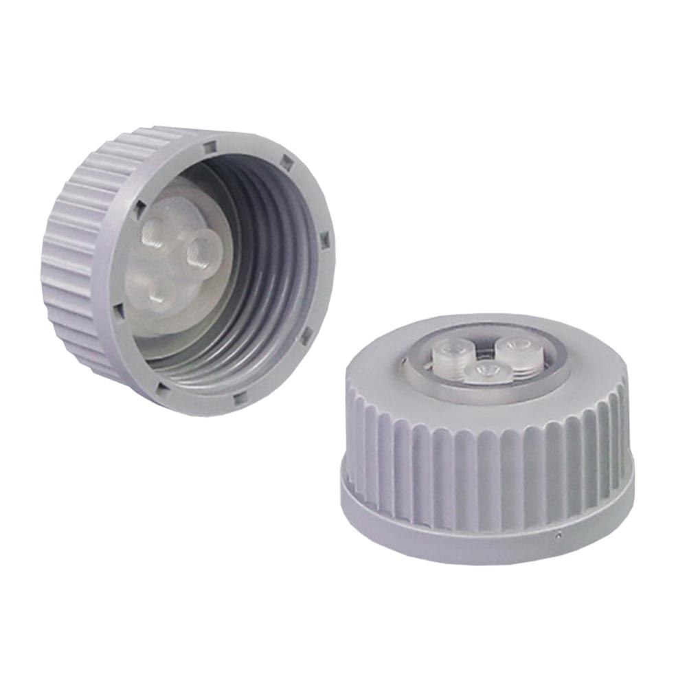 Herramientas de laboratorio tapón de botella de fase móvil almohadilla de plástico suministros de consumibles para laboratorio con agujeros tapa de botella de espiga