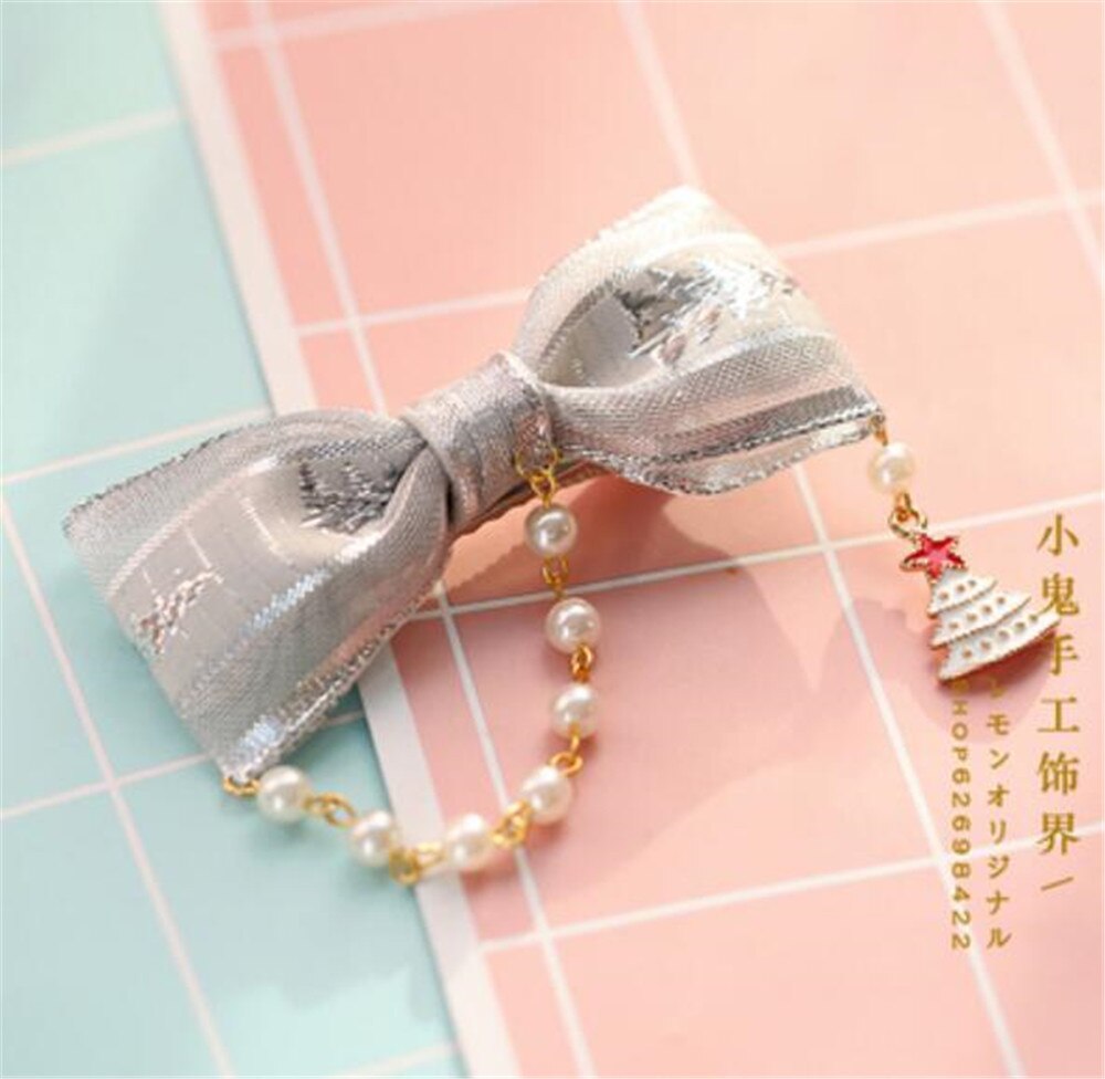 Kerst Kwastje Strik Trim Lolita Meisje Hoofddeksels Haar pin Kimono Badjas JK Haar Accessoires Decoratie Hoofdtooi B591: color11