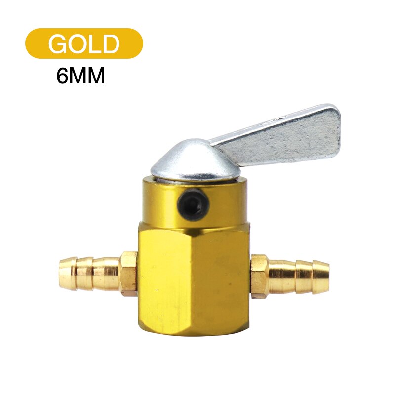 ZSDTRP 6mm 8mm Fuel Tap Gasoline Switch Fuel Tap Gasoline Tap Faucet For Motorbike Carb Gas Engine Fuel Tanks: 6mm Gold
