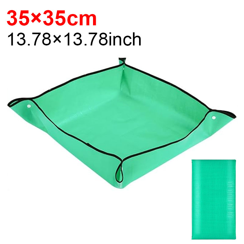Estera para trasplante de plantas en maceta de jardín, estera para plantar, esteras plegables para plantas de interior, esteras cuadradas portátiles para jardinería, bandejas para macetas, macetas para plantas: Gris claro