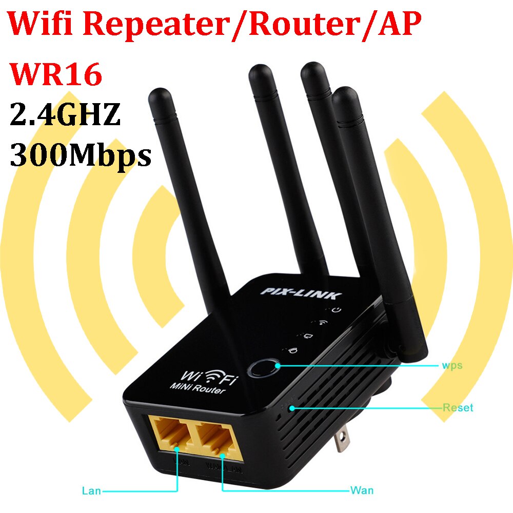 WR16 Draadloze Wifi Repeater Router Ap Wifi Range Extender 300Mbps Signaal Versterker 802.11N/B/G Booster Repetidor