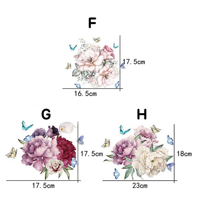 Klassisk blomst badeværelse toilet mærkat boligindretning garderobe køkkenskab blomst mærkat toilet stue vægklistermærke: Fgh