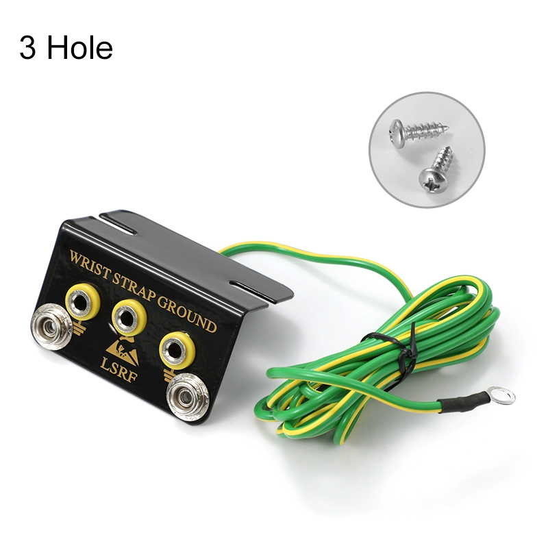 Anti Static ESD Ground Socket L Shaped 2/3/4/5/7 Hole Banana Plug AntiStatic Wrist Strap Wire Electrostatic Cable: Silver