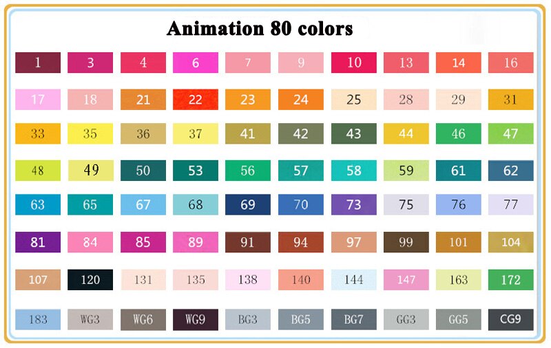 Touchnew 80 Colors Drawing Art Markers Pen Set Oily Alcoholic Dual Headed Sketch Markers Animation Manga
