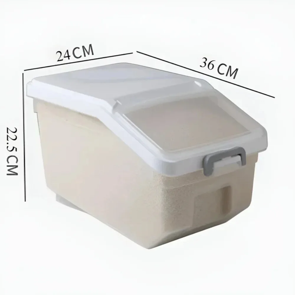 10KG Kitchen Rice Storage Box Insect Proof and Moisture Proof Dispenser Flour Cereal Bucket Kitchen Food Storage Container