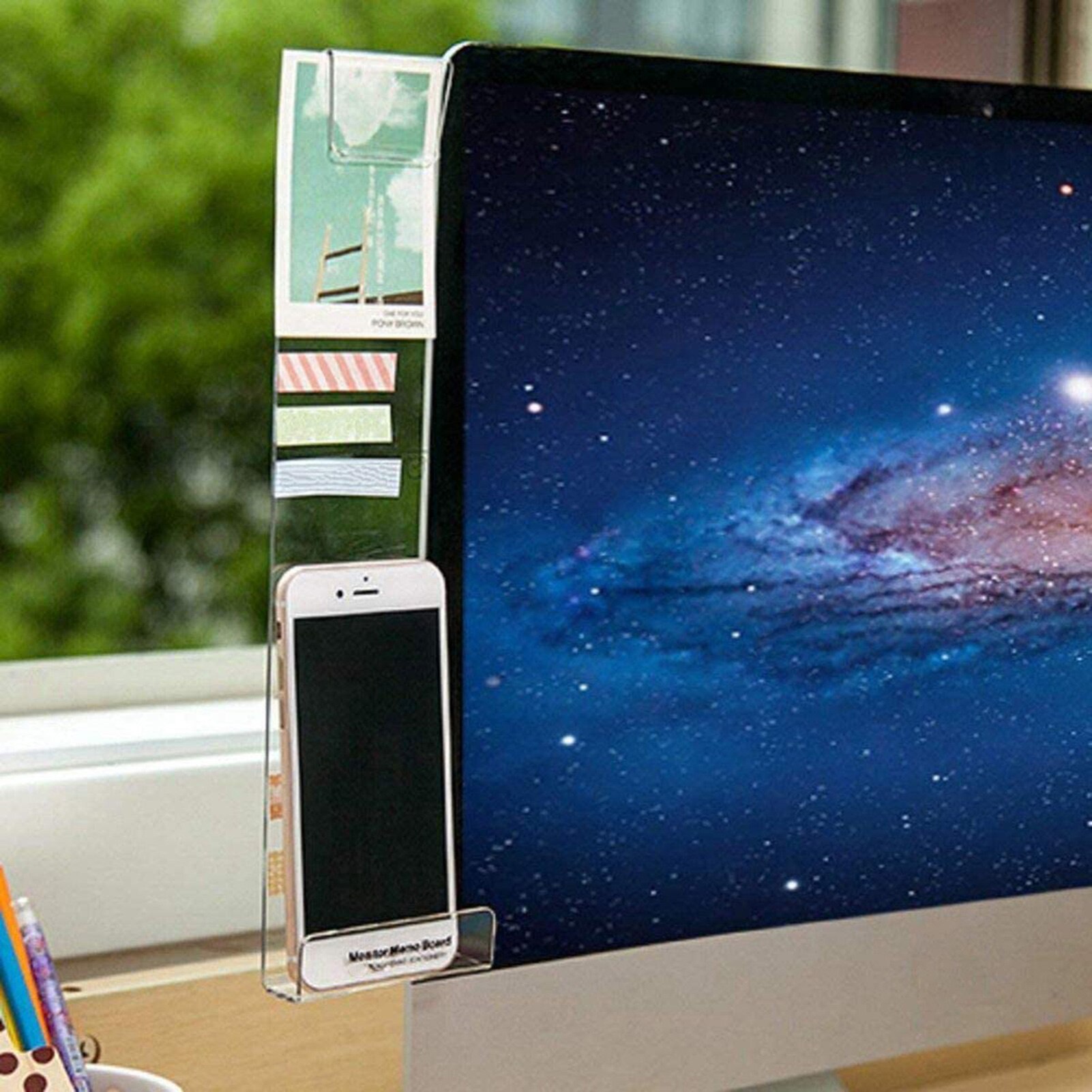 Acrylic Monitor Memo Board Home Sticky Notes Boards Phone Holder Storage Rack Tablet Laptop Computer Accessories