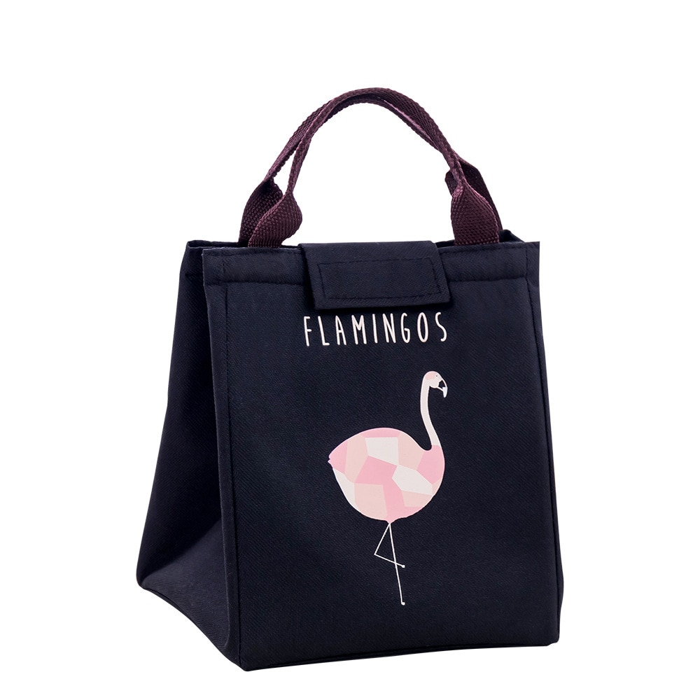 Flamingo Tote Thermal Bag Black Waterproof Oxford Beach Lunch Bag Food Picnic Bolsa Termica Women kid Men Cooler Bag