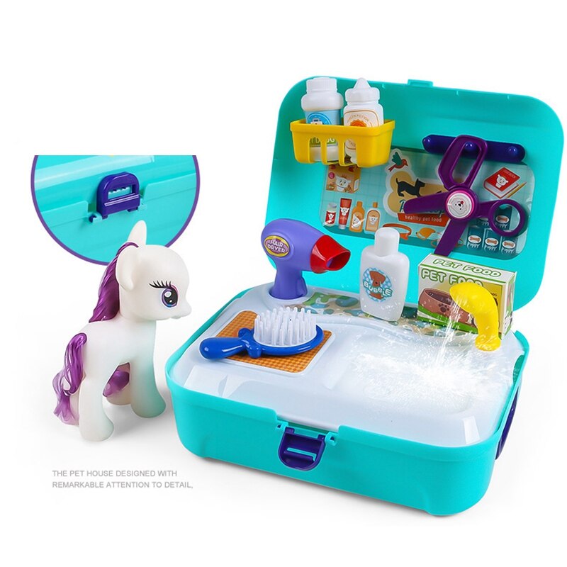 Soins pour animaux De compagnie Jeu Toilettage Kit Semblant Jouer Pour Animaux De Compagnie Sac Pour Animaux De Compagnie Simulation Sac À Dos pour Enfants
