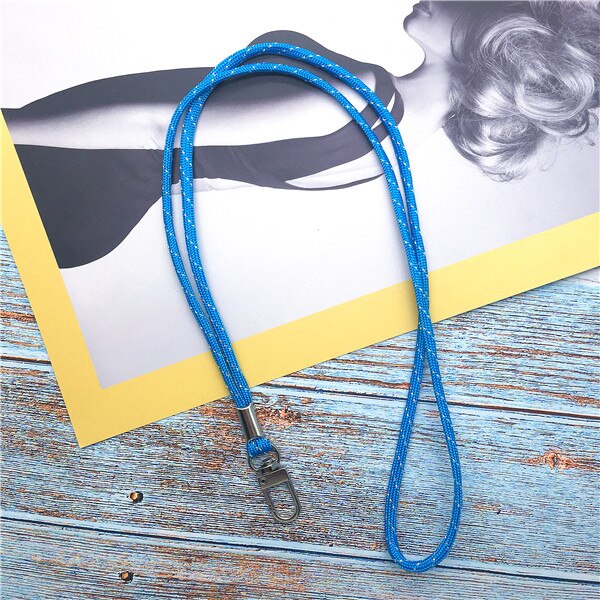 Simple hollow rope Mobile Phone Strap Lanyard for key phone Neck Strap cord For USB Flash Drives Keys ID Card keycord keychain: light blue