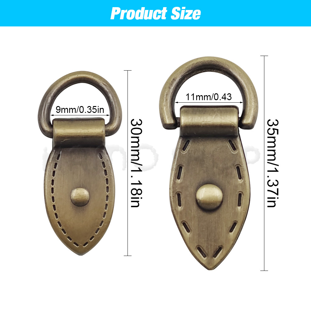 2 Stuks Metalen Bladvorm D-Ring Connector Anker Gespen Met Schroeven Hanger Haken Tassen Riemen Riem Leer ambachtelijke Diy Accessoires