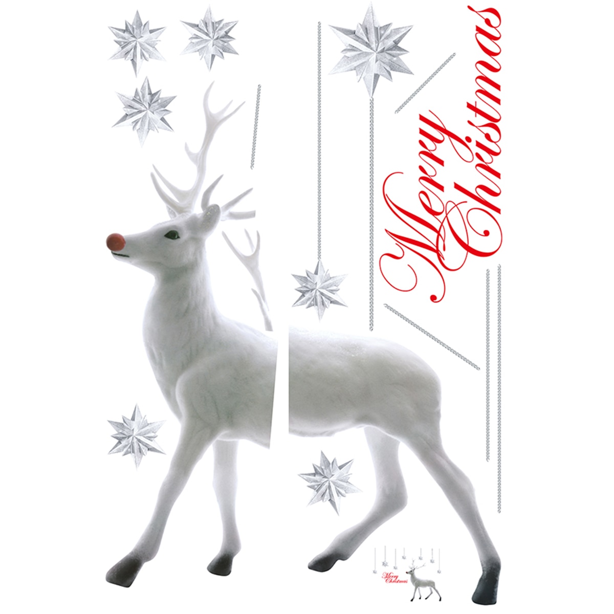 wall sticker Reindeer Christmas Window Clings Cute Reindeer Window Stickers Decals for Home Decoration decals 100X125cm