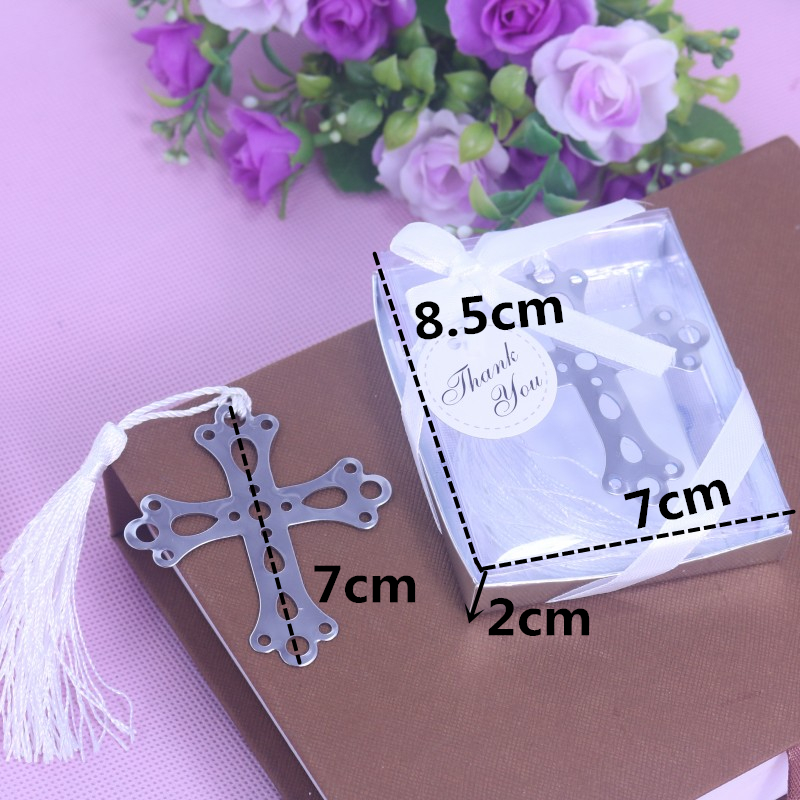 Silver Metal Angel Bookmark Wedding Party Favors With White Silk Tassel - View #8