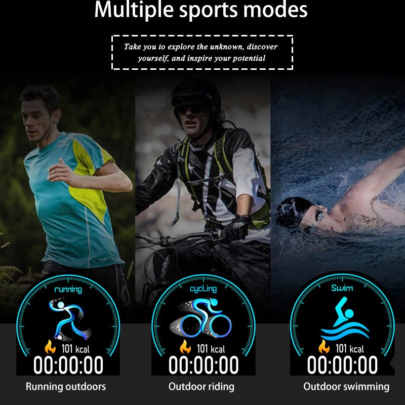 LUIK Slimme Horloge Mannen Stappenteller Hartslag Bloeddrukmeter Waterdichte Stalen Riem Smartwatch Sport Multifunctionele Modus