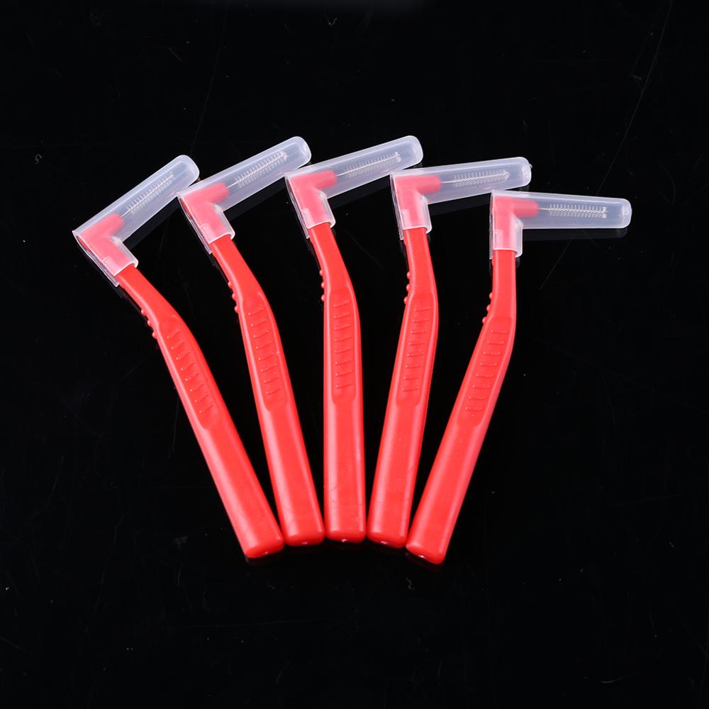 5pcs L Shape Interdental Brushes Oral Care Teeth Dental Floss Tooth Pick Toothpick Interdental Brush
