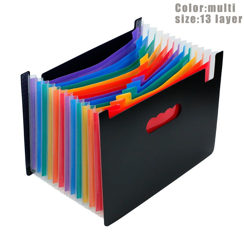 13/24 Pockets Expanding File Folder Works Accordion Office A4 Document Organizer DQ: Multicolor13layer
