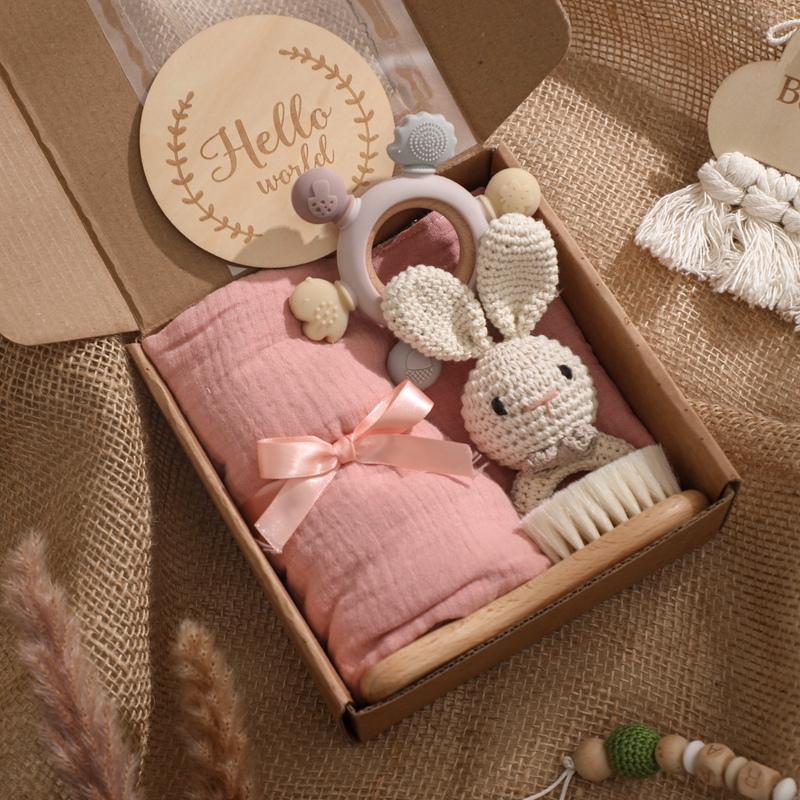 Lassen sie Machen 1einstellen Baby Zeug Schlecht Handtuch Baumwolle Decke Pinsel Produkte Für freundlicher Spielzeug Häkeln Rassel Kasten Weihnachten präsentieren: Schokolade