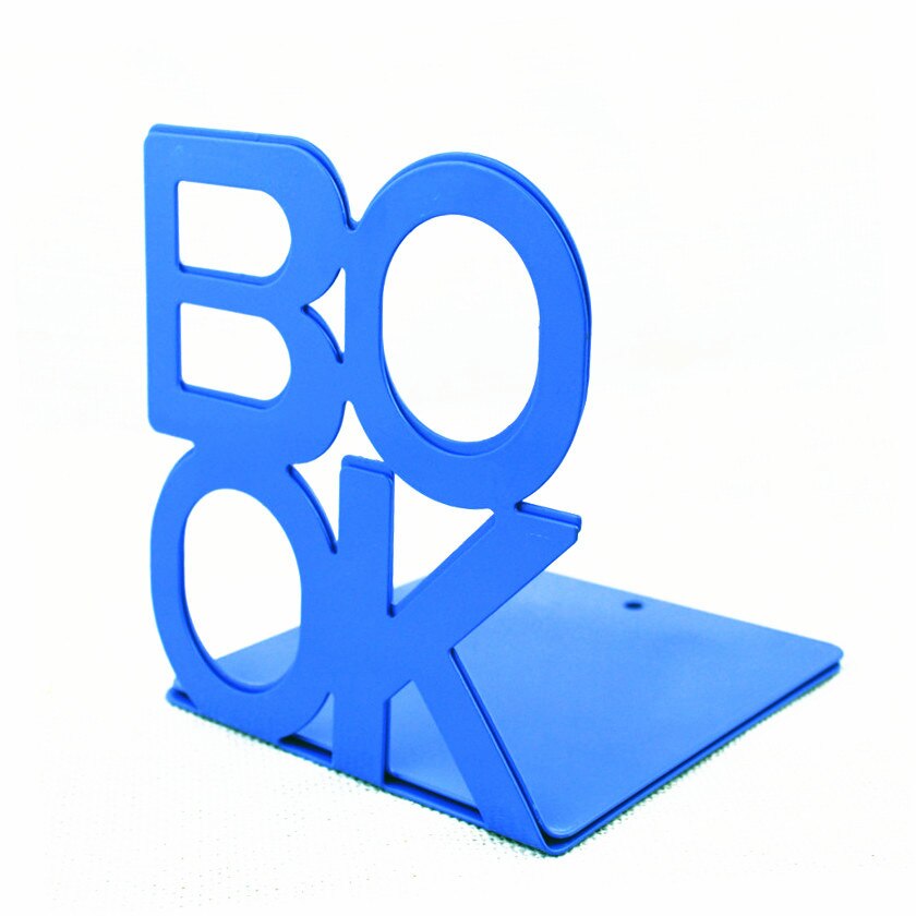 BOOK Alphabet Shaped Metal Book End , Home & Office Bookshelf Bookends as Book Organizer , Desktop Metal Book Stand