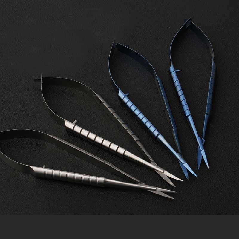 Hornhinde saks titanium legering oftalmisk instrument værktøj lige spids buet spids rustfrit stål mikrokirurgi saks
