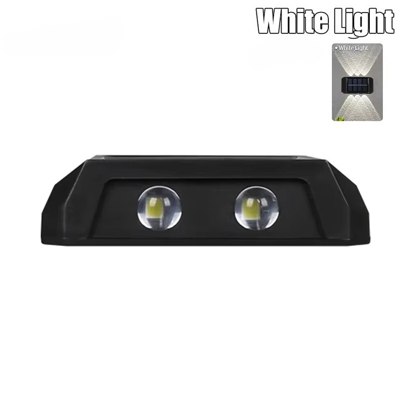 4/6/8 LED-wandlamp op zonne-energie Waterdicht te installeren Veranda Lichten Up Down Verlichting voor Outdoor Yard Garden Street Landscape Decor: Rood