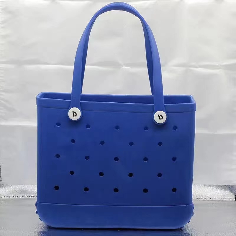 Cesta para exteriores, bolsa para mascotas, bolsa grande con agujero de EVA, bolsa de almacenamiento para playa, bolso de hombro con filtro de agua hueco impreso de gran capacidad