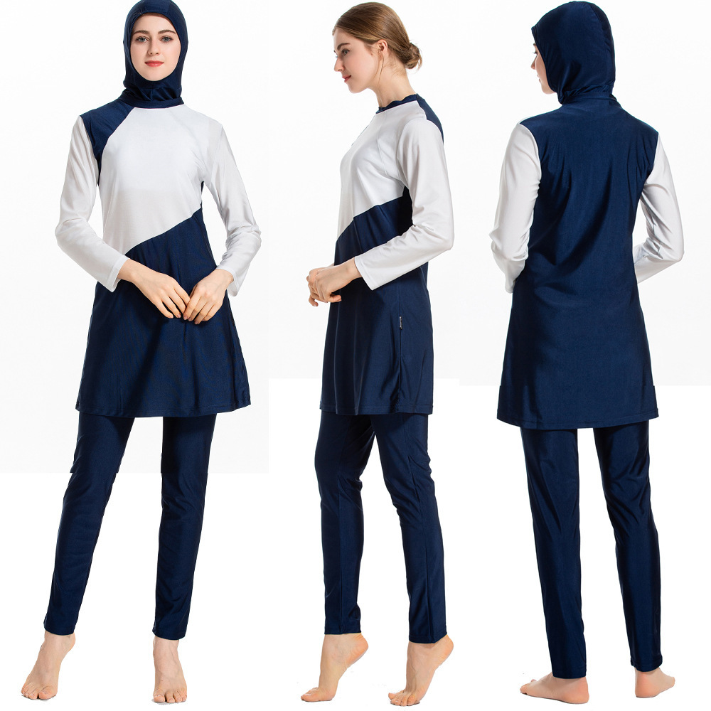 3 stück Split Muslimischen Badeanzug für Frauen Modest Muslimischen Bademode Anzug Arabischen Islamischen Badeanzug Konservativen Burkinis Langen Ärmeln