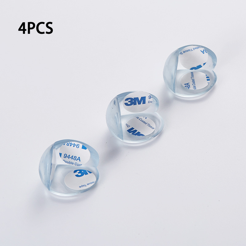 Protector de esquina de silicona para muebles, funda de seguridad Anticolisión de vidrio para mesa, borde de esquina, cojín Protector para bebé, 4/8/16 piezas: 4pcs Roundtype