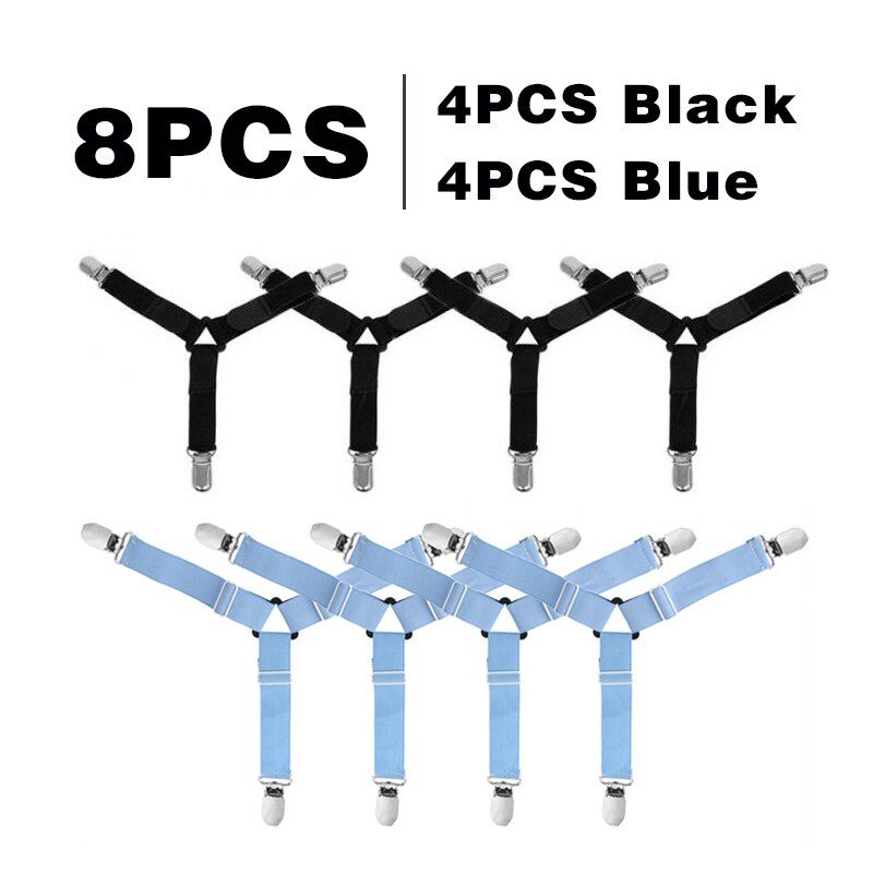 4 sztuk/zestaw łóżko sypialniane arkusz klip materac łączniki przydatne elastyczna osłona koce chwytaki uchwyt mocowania antypoślizgowy pas DIY: 4black4blue