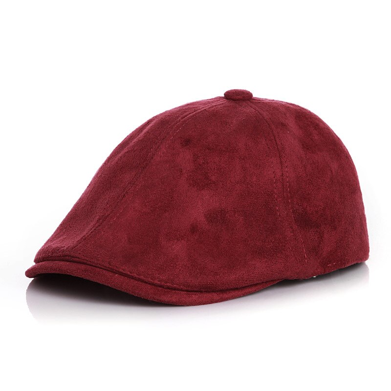 Berretti piatti classici per bambini Suedette berretto Vintage per ragazzi ragazze autunno inverno bambini cappelli a cuffia regolabili 2-6 anni: red