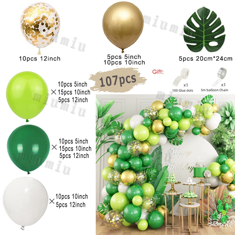 Kit de arco de guirnalda de globos blancos de Safari en la jungla, suministros para de cumpleaños para niños, globos de látex dorados con patrón de ciervo, decoración para Baby Shower: Amarillo fluorescente