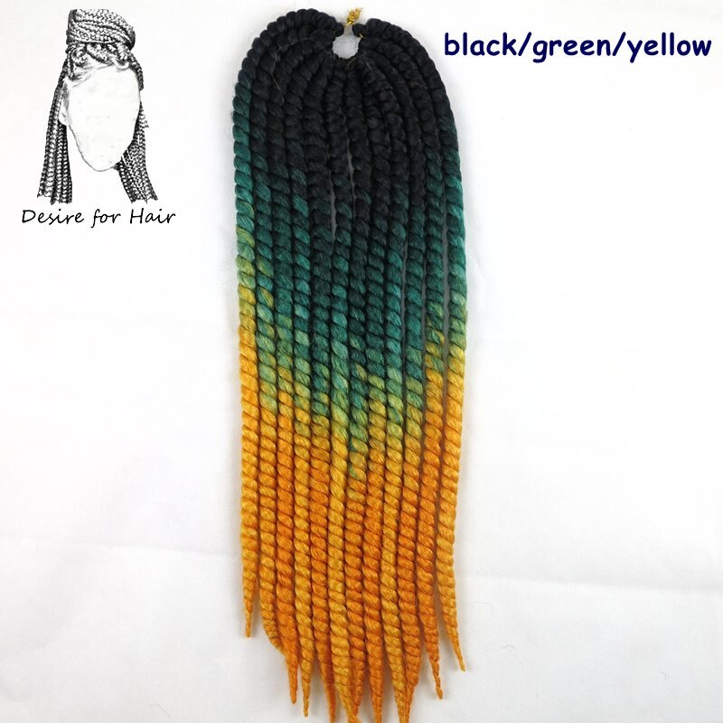 Désir de cheveux 1 paquet 120 grammes 12 brins synthétique havane torsion cheveux ombre deux tons 3 tons couleur crochet tresses extensions de cheveux