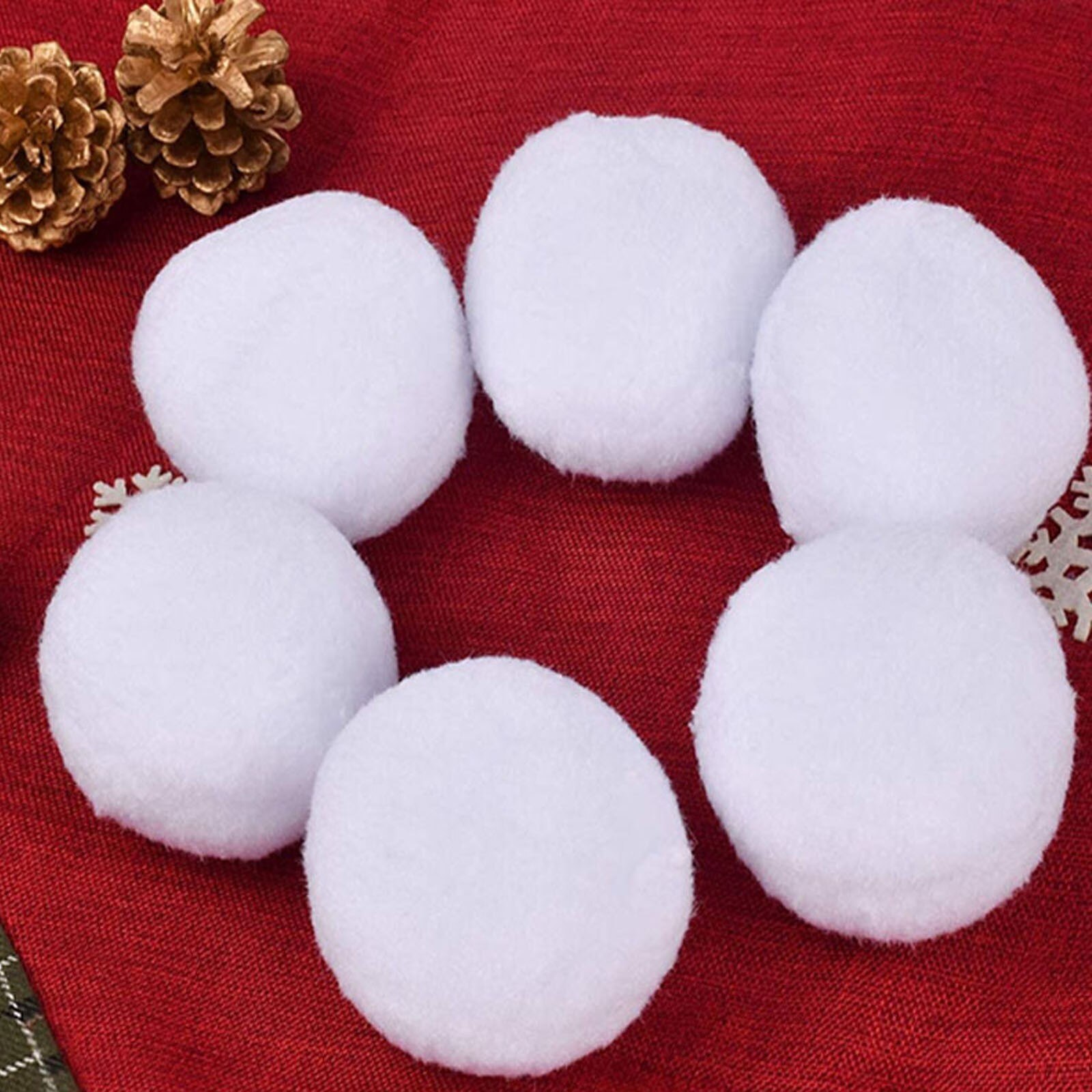 30/50Pcs Kerst Sneeuwbal Indoor Sneeuwballengevecht En Doek Bal Kinderen Team Kerstcadeau Kunstmatige Doek Fleece sneeuwbal