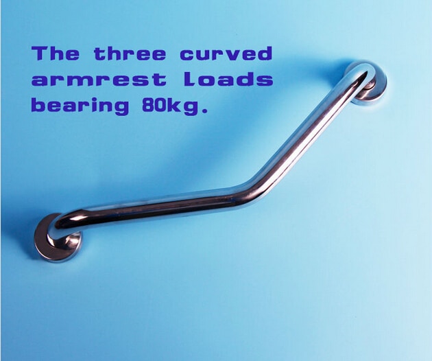 three curved armrest Bathroom grab bars Stainless steel bathtub hand