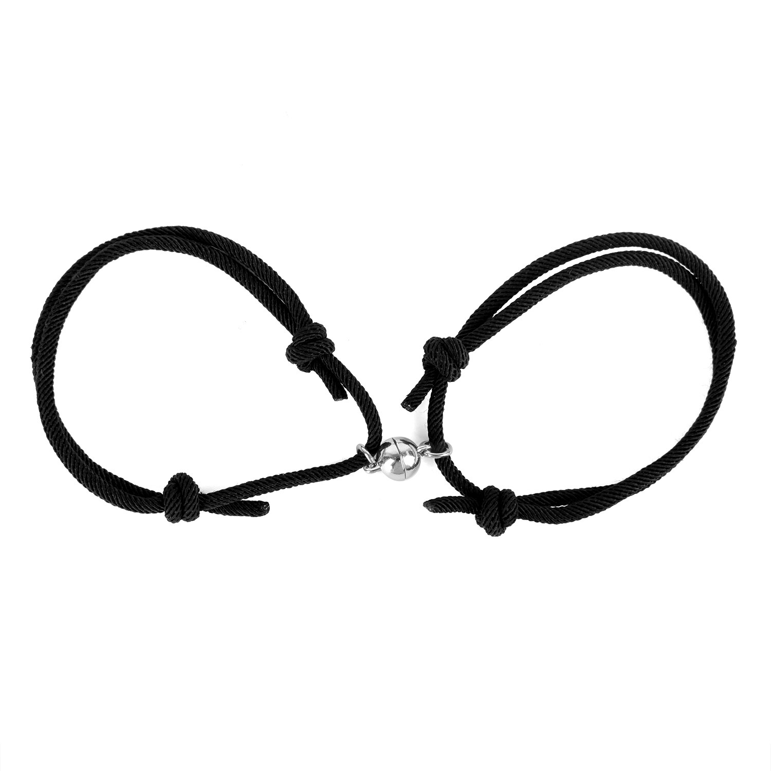 Ímã quente pulseira casal artesanal ajustável corda correspondência braslet infinito amor braclet sorte preto branco presente brazalete: Style 01