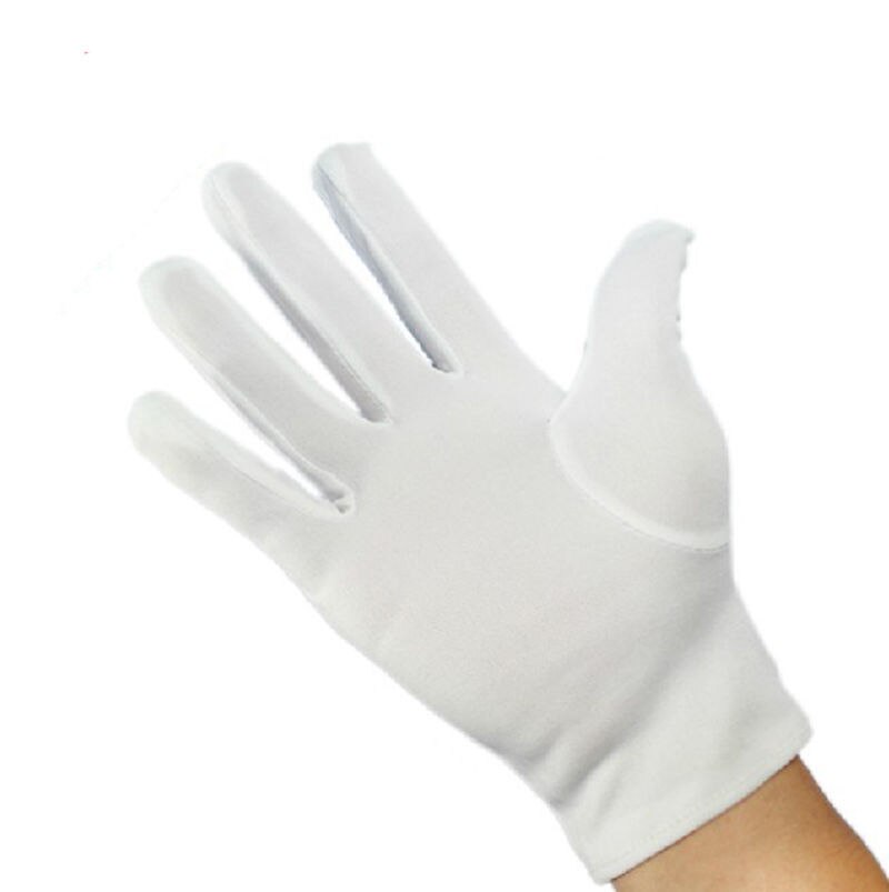 1 par de guantes de poliéster y algodón blancos de grosor medio, guantes sanitarios de laboratorio para el hogar, Herramientas de limpieza multiuso