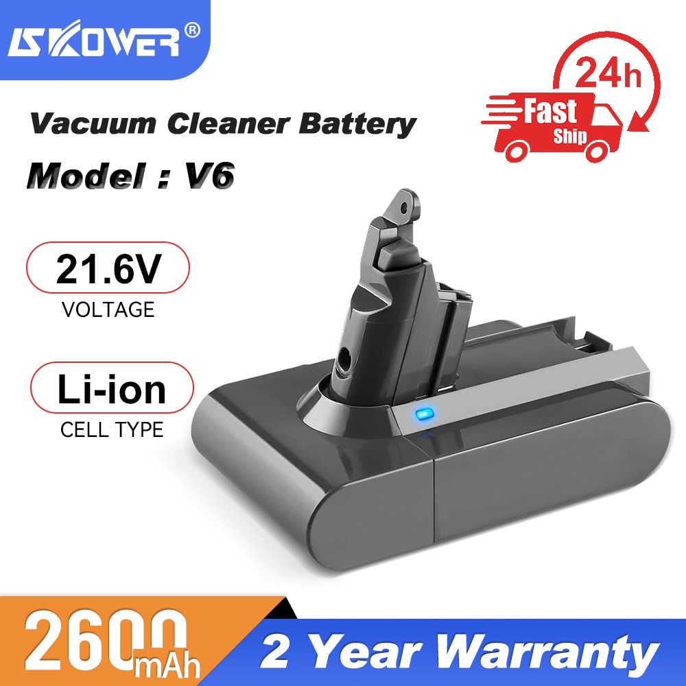 Skower 21.6v støvsuger batteri til dyson  v6 v7 v8 v10 erstatning bateria  dc58 dc62 sv03 sv07 sv09 v7 v8 v10 støvsuger