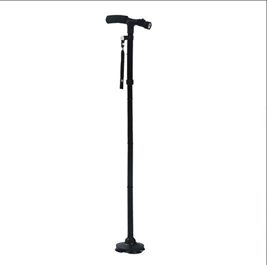 LED Light Safety Walking Stick For Old Man Folding Trekking Poles T-handle Hiking Poles Cane Walking Stick For Elders Crutch: Default Title