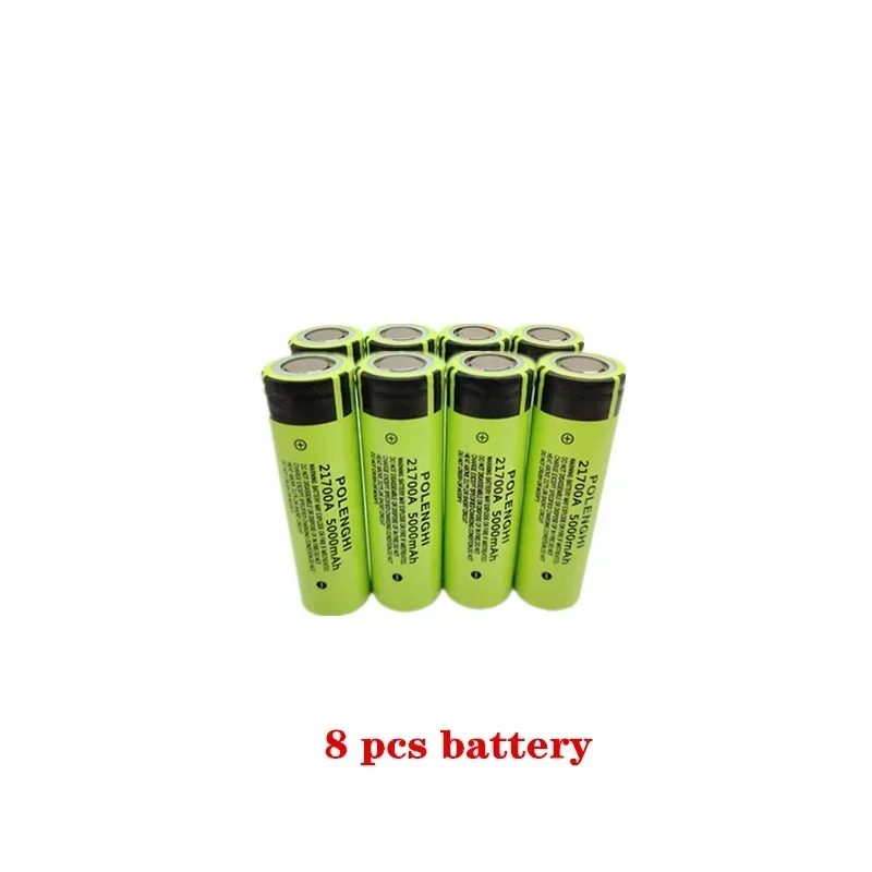 100%  genopladelige lithium-ion-batterier med ægte kapacitet 3.7v 21700 mah 5000 flad top, der bruges til lommelygte og bilbatterikomponenter: Sort