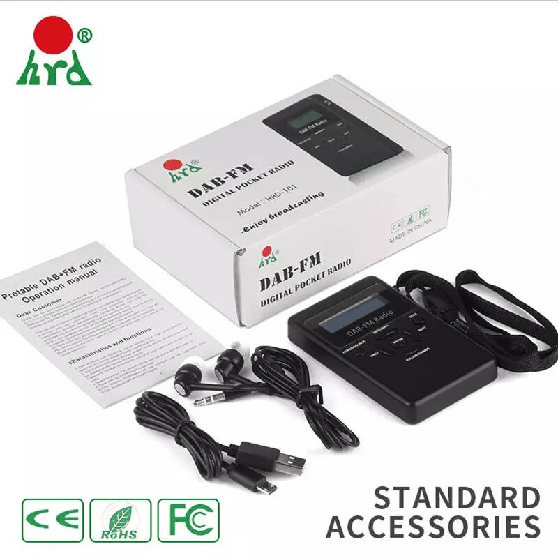 Mini Draagbare Dab Digitale Radio Draagbare Dab + Fm Twee-Band Ontvanger Ingebouwde Lithium Batterij fm Radio Omroep