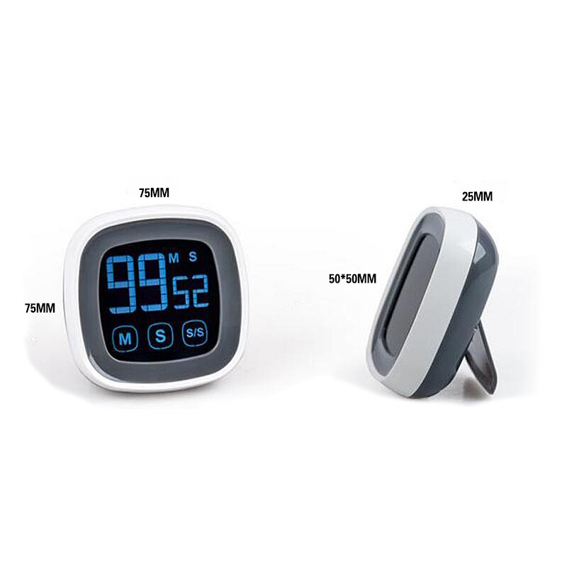 Touch Screen Kitchen Digital Timer LED Electronic timer Countdown Timing Alarm Temporizador Stopwatch Clock Magnetic Kookwekker