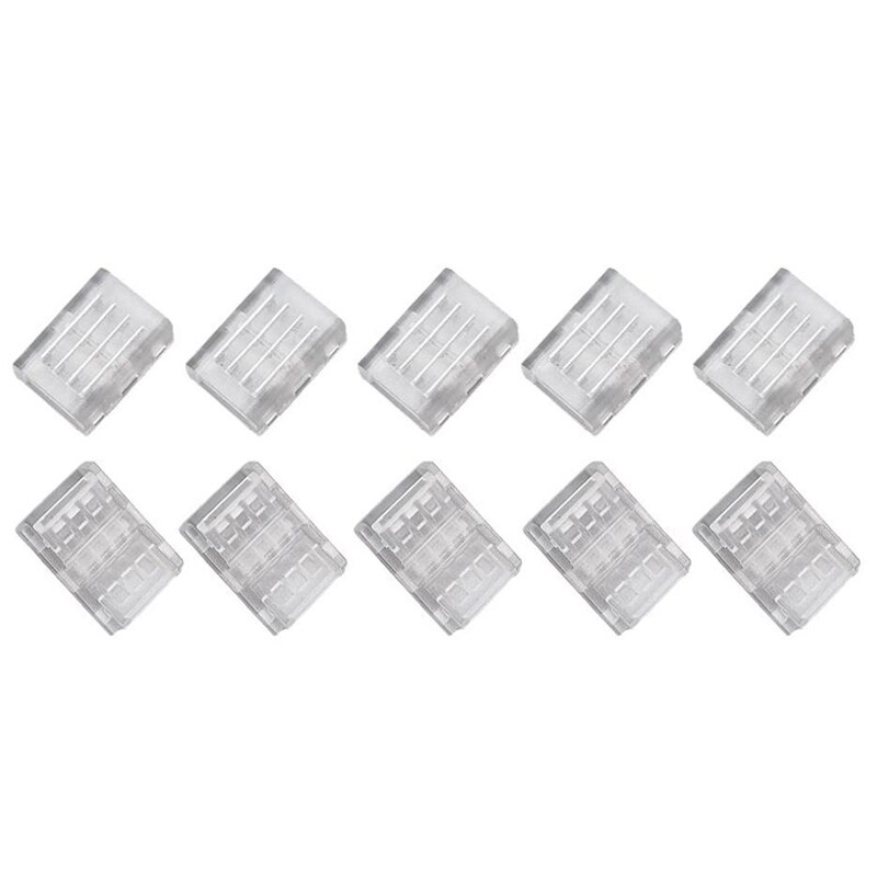 10Packs 4-Pin RGB LED Light Strip Connectors 10Mm Unwired Gapless Solderless Adapter Terminal For SMD 5050 LED Strip