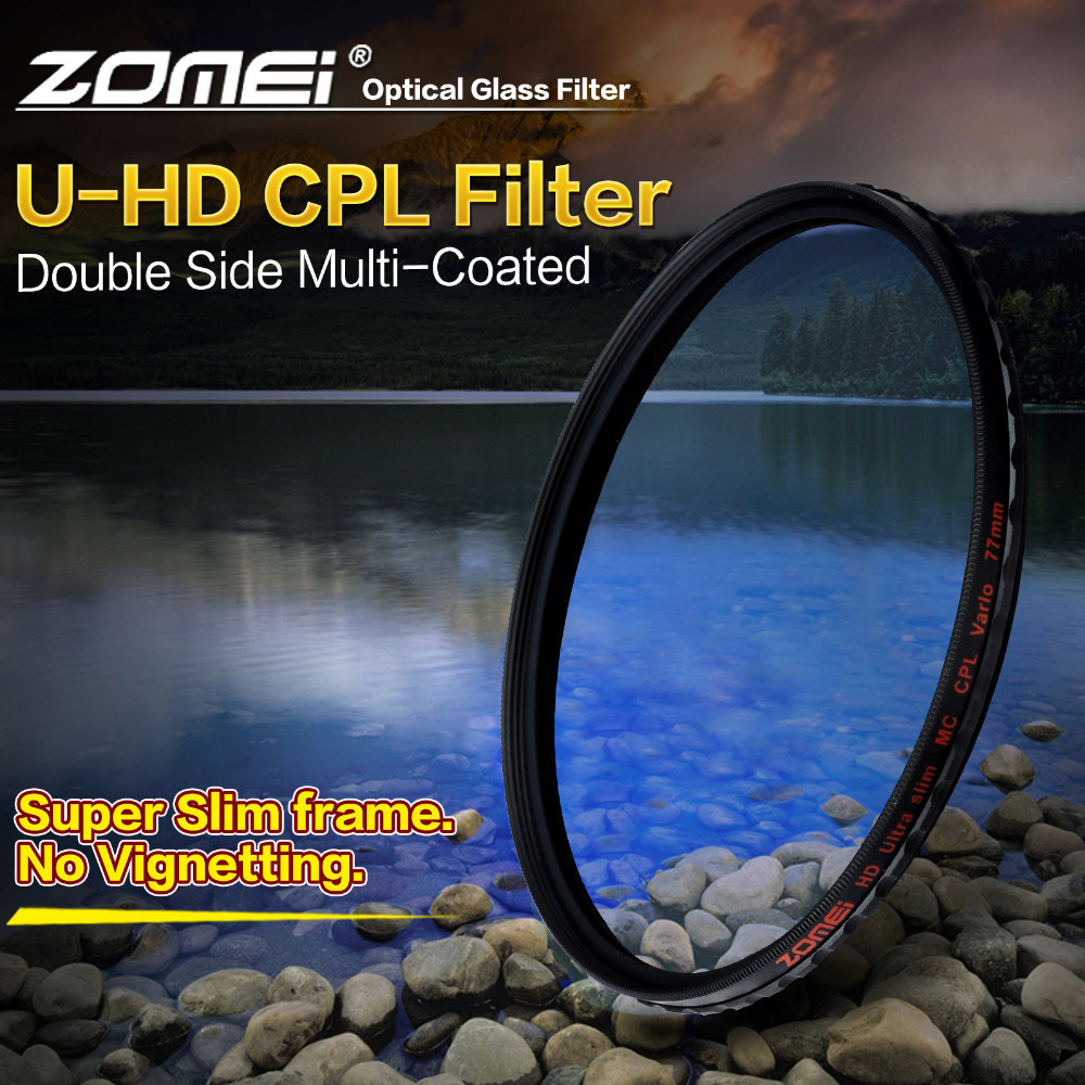 Zomei Hd Optische Glas Cpl Filter Slanke Multi-Coated Circulaire Polarisator Polarisatie Lens Filter 40.5/49/52 /55/58/62/67/72/77/82 Mm