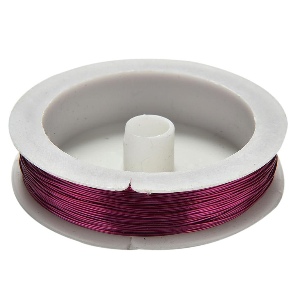 Fil artisanal en fer 0.5mm 40m | Bobine de mm, fil métallique doux pour bricolage de bijoux, guirlande de fleurs décoratives/aiguille à aiguille: rose